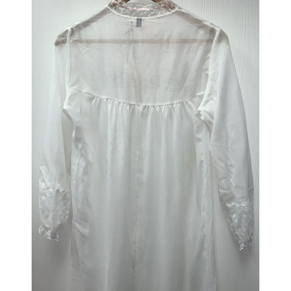 VTG "IRIS LINGERIE" W/EMBROIDERY & FRENCH BOBBIN LACE NIGHTGOWN Cottagecore Med - Picture 7 of 11